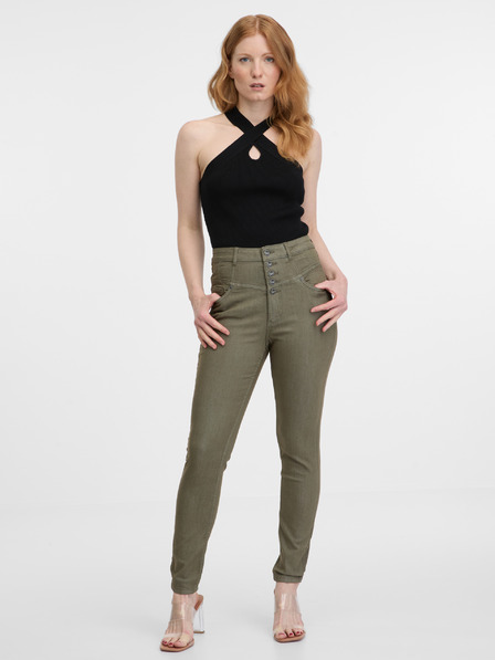 Orsay ORSAY khaki színű skinny fit női farmer