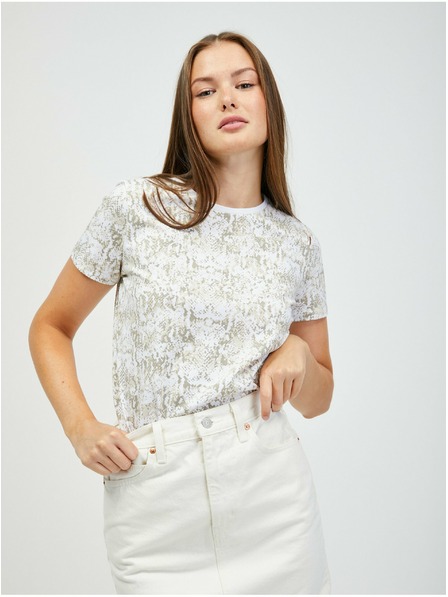 Orsay ORSAY fehér-bézsszínű állatmintás póló