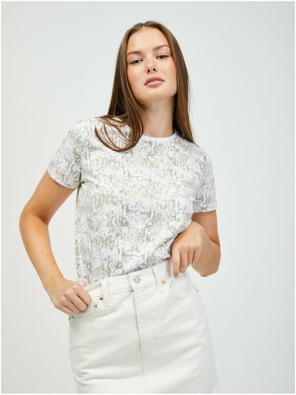 Orsay ORSAY fehér-bézsszínű állatmintás póló