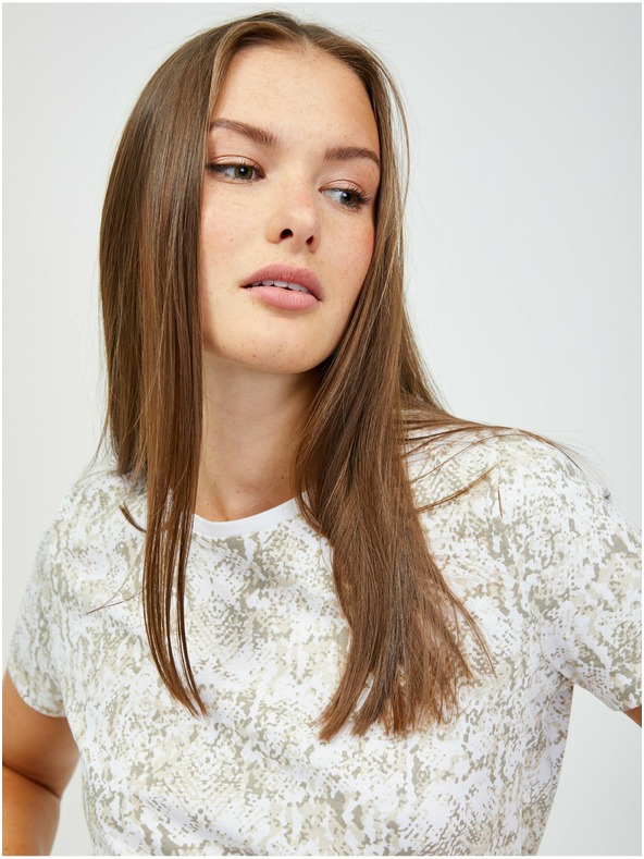 Orsay ORSAY fehér-bézsszínű állatmintás póló