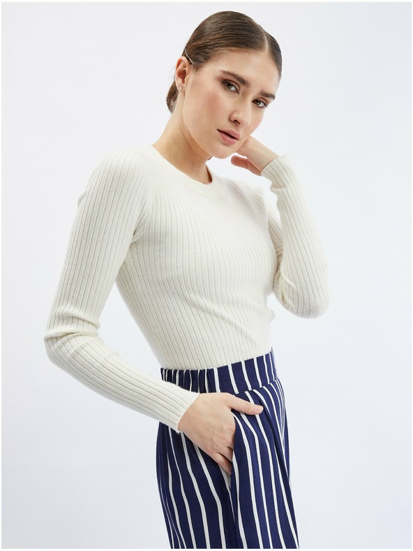 Orsay ORSAY sötét kék női csíkos culottes nadrág