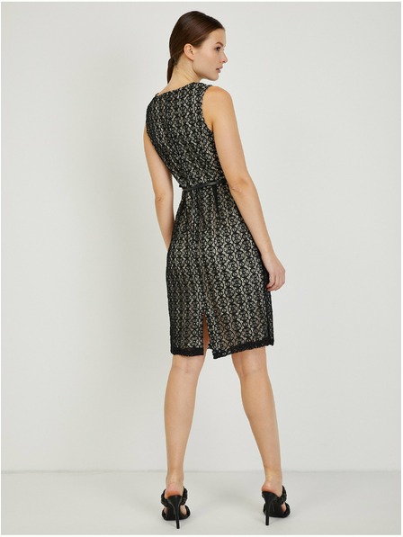 Orsay ORSAY bézs-fekete női tok ruha övvel