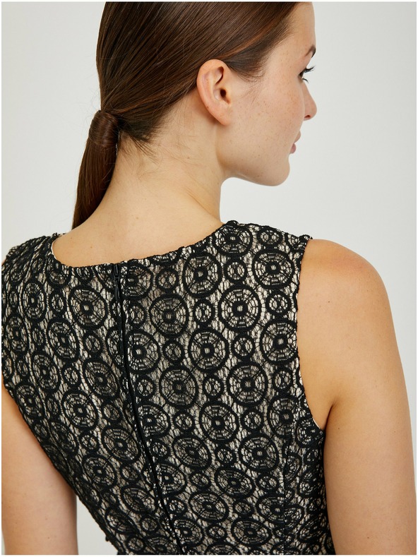 Orsay ORSAY bézs-fekete női tok ruha övvel