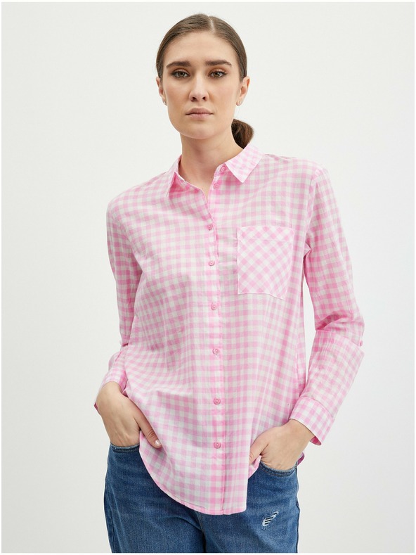 Orsay Világos rózsaszín kockás női ing ORSAY