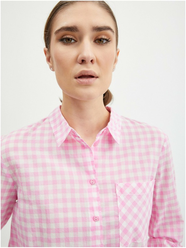 Orsay Világos rózsaszín kockás női ing ORSAY