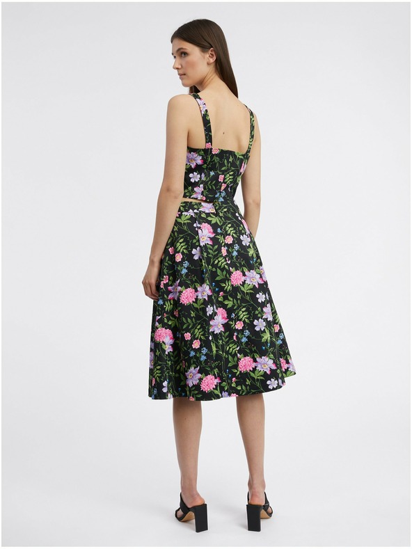 Orsay ORSAY fekete női virágos szoknya