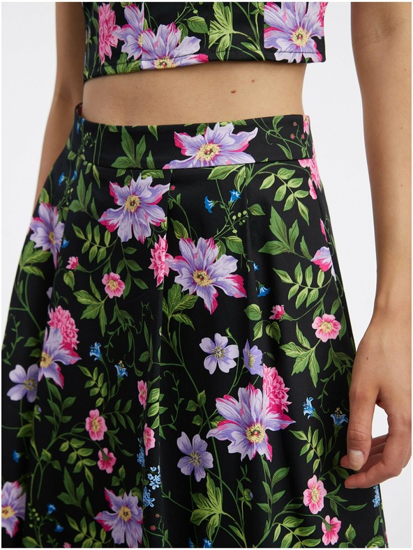 Orsay ORSAY fekete női virágos szoknya