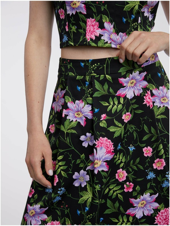 Orsay ORSAY fekete női virágos szoknya