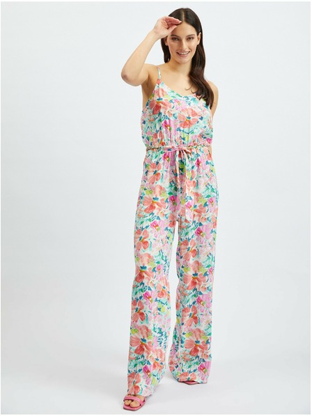 Orsay ORSAY rózsaszín-krémszínű női virágmintás overál