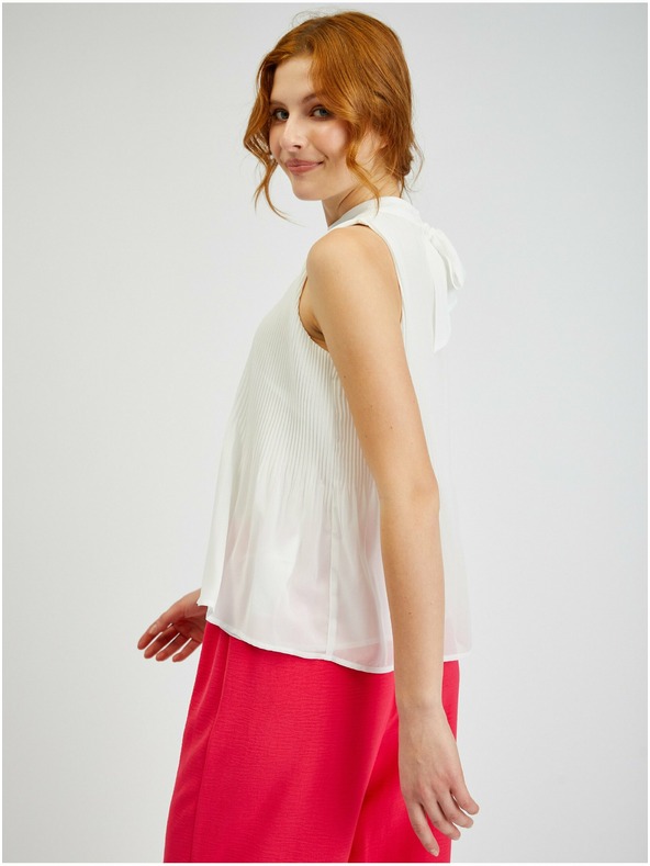 Orsay ORSAY fehér plisszírozott női blúz