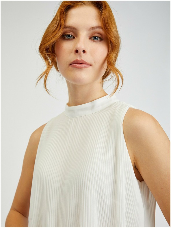 Orsay ORSAY fehér plisszírozott női blúz