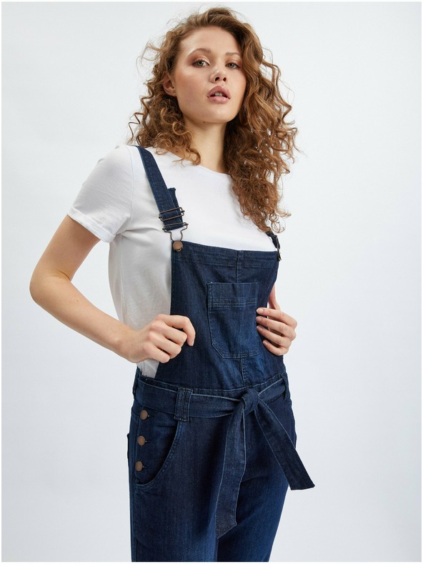 Orsay ORSAY sötétkék slim fit női farmer kertésznadrág