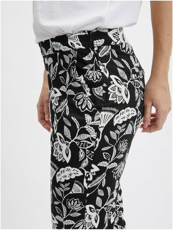 Orsay ORSAY fehér-fekete mintás női nadrág