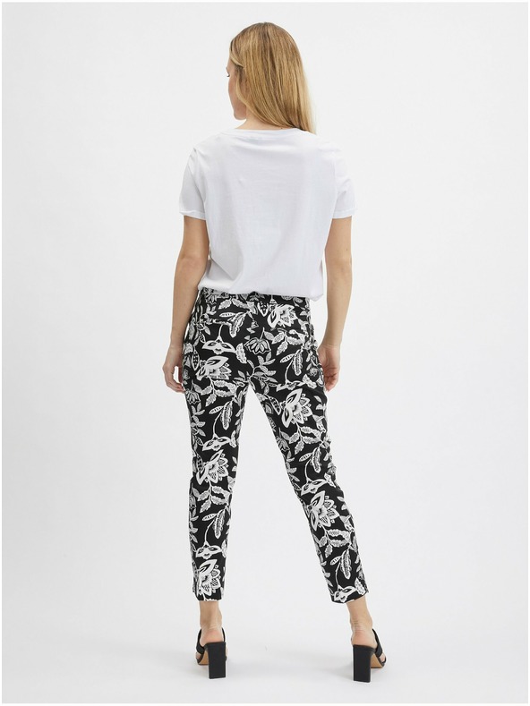 Orsay ORSAY fehér-fekete mintás női nadrág