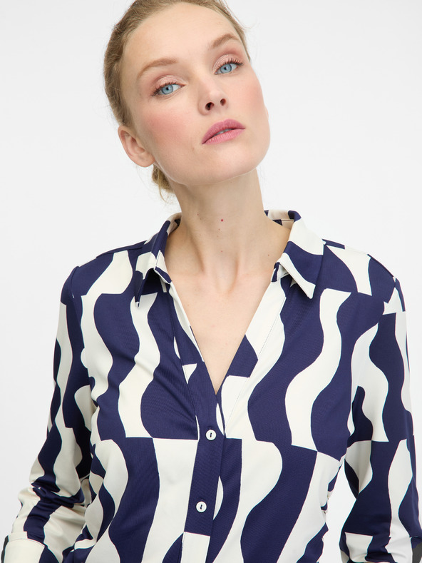 Orsay ORSAY sötét kék női galléros blúz