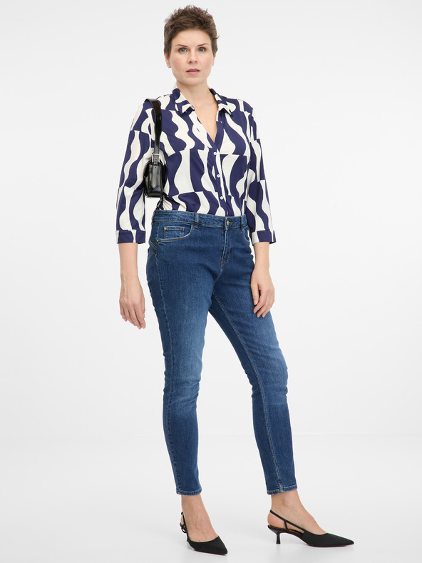 Orsay ORSAY sötét kék női galléros blúz