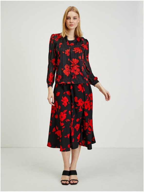 Orsay ORSAY piros-fekete virágmintás női blúz