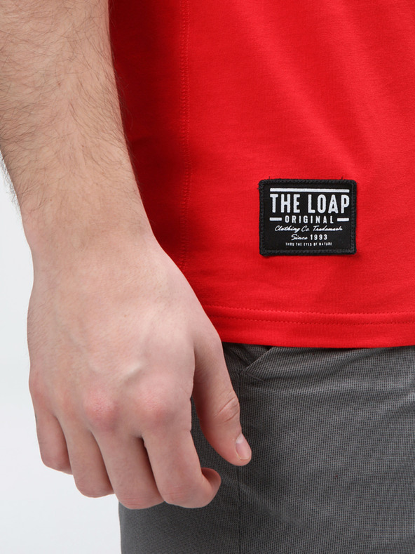 Loap Piros férfi póló LOAP BOLTON nyomatával