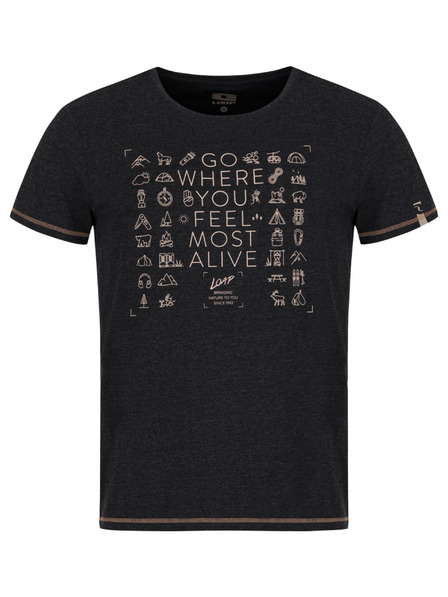 Loap Fekete férfi mintás póló LOAP Alexus fekete férfi póló