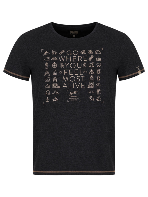 Loap Fekete férfi mintás póló LOAP Alexus fekete férfi póló