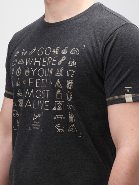 Loap Fekete férfi mintás póló LOAP Alexus fekete férfi póló