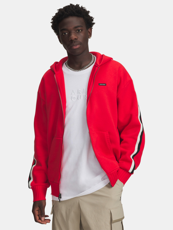 Under Armour Férfi felső Under Armour UA Icon Heavy Rib FZ-RED