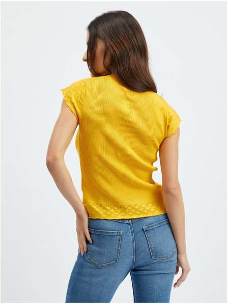 Orsay ORSAY sárga női póló állógallérral