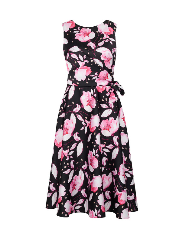 Orsay ORSAY rózsaszín és fekete női virágos midi ruha