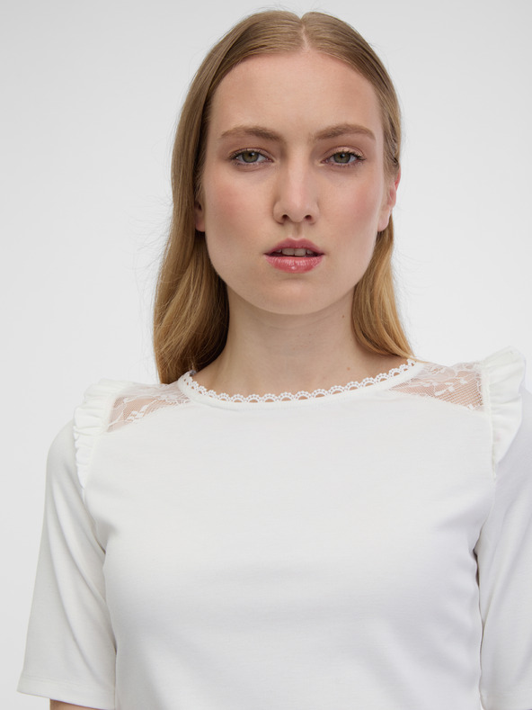 Orsay ORSAY fehér női póló hátul kivágással