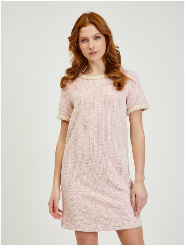 Orsay ORSAY világos rózsaszín női tweed ruha