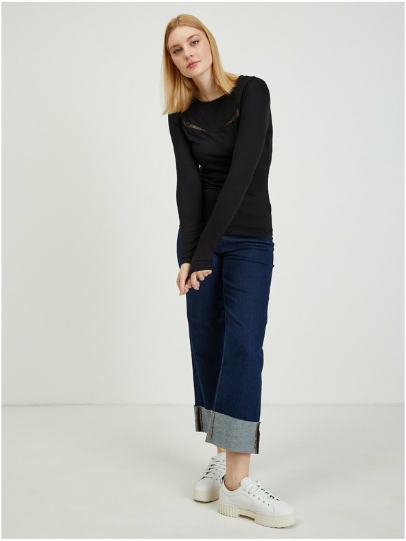 Orsay ORSAY fekete női póló csipkével