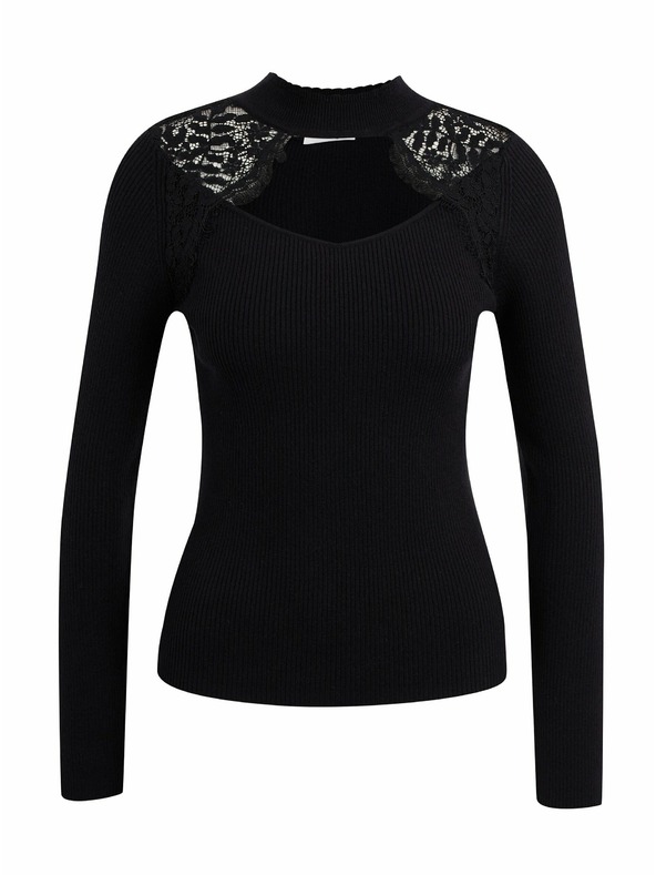 Orsay ORSAY fekete női könnyű női pulóver csipkével