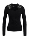 Orsay ORSAY fekete női könnyű női pulóver csipkével