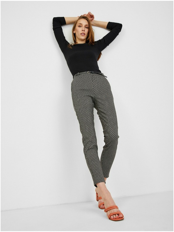 Orsay ORSAY fehér-fekete mintás női nadrág