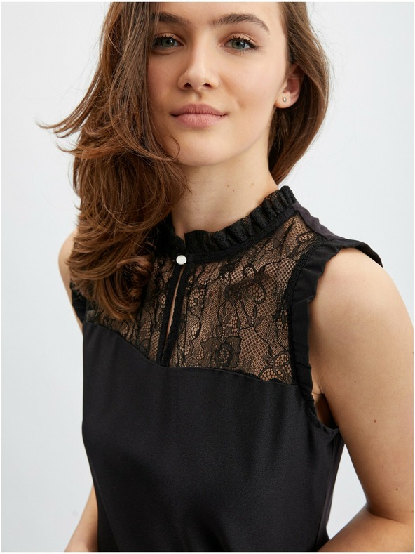 Orsay Fekete csipke részletű ORSAY női blúz