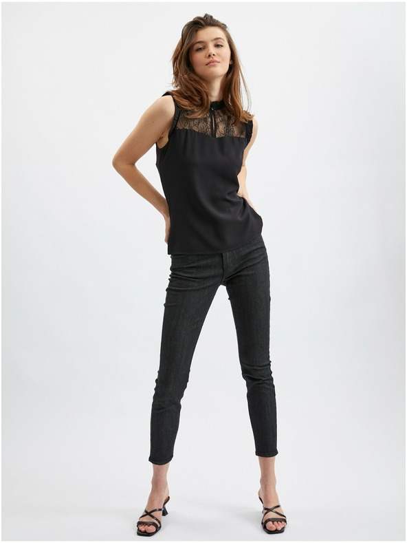 Orsay Fekete csipke részletű ORSAY női blúz