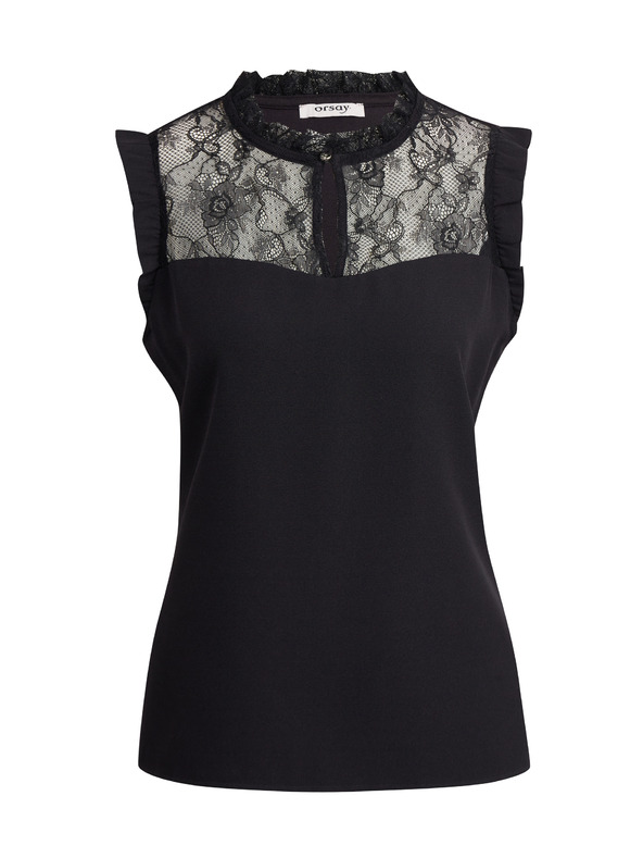 Orsay Fekete csipke részletű ORSAY női blúz