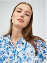 Orsay ORSAY fehér-kék virágmintás női blúz csomóra kötve
