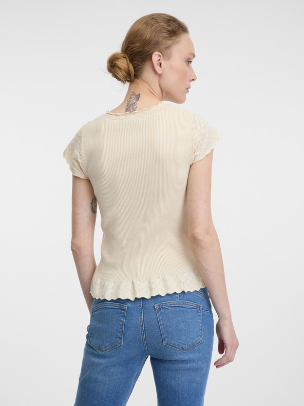 Orsay ORSAY bézs színű, rövid ujjú női póló