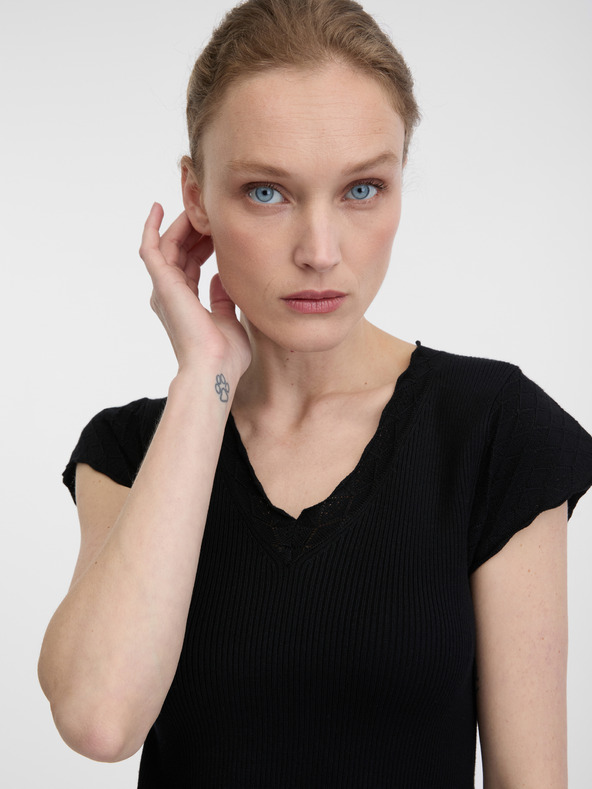 Orsay ORSAY fekete női póló rövid ujjal