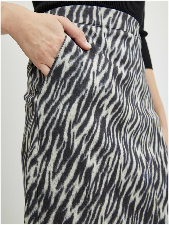 Orsay ORSAY fekete velúr mintás női szoknya