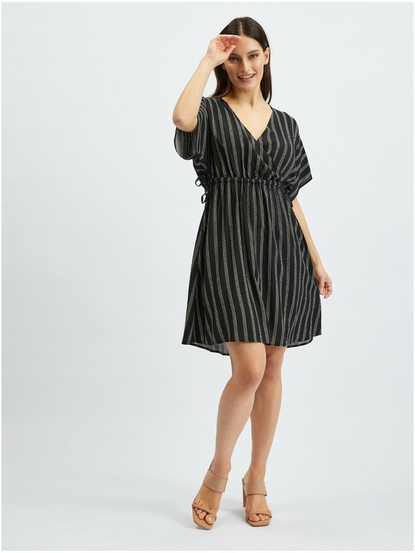 Orsay ORSAY fekete csíkos női ruha