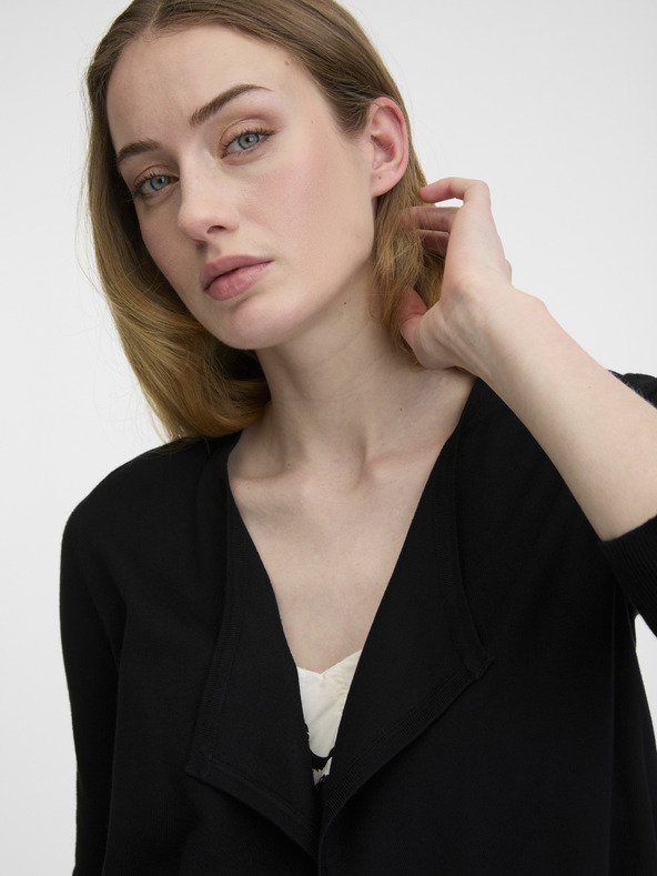 Orsay ORSAY fekete kivágott női kardigán