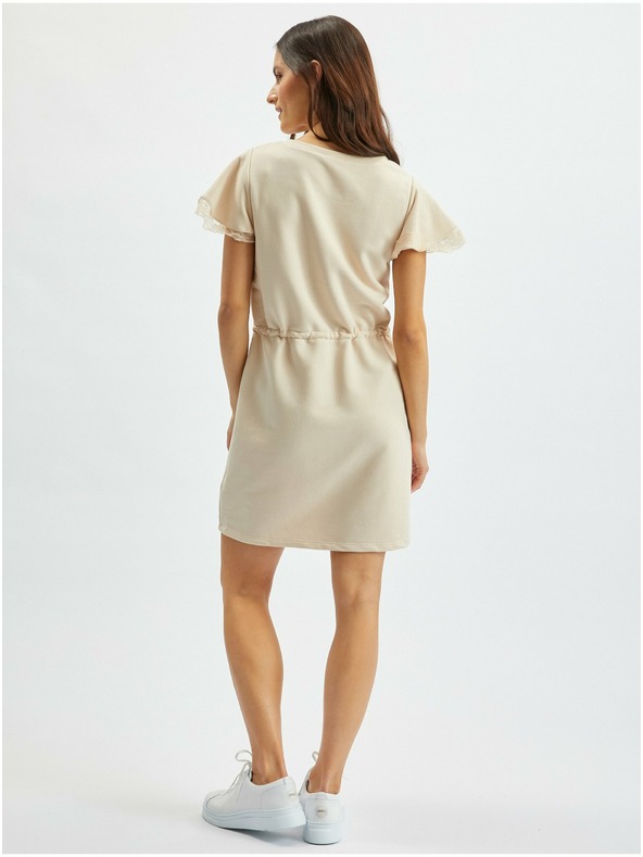 Orsay ORSAY bézs színű női kapucnis ruha csipkével