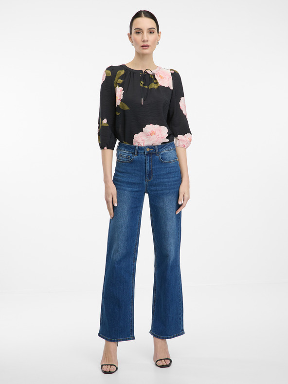 Orsay Fekete virágmintás női blúz ORSAY