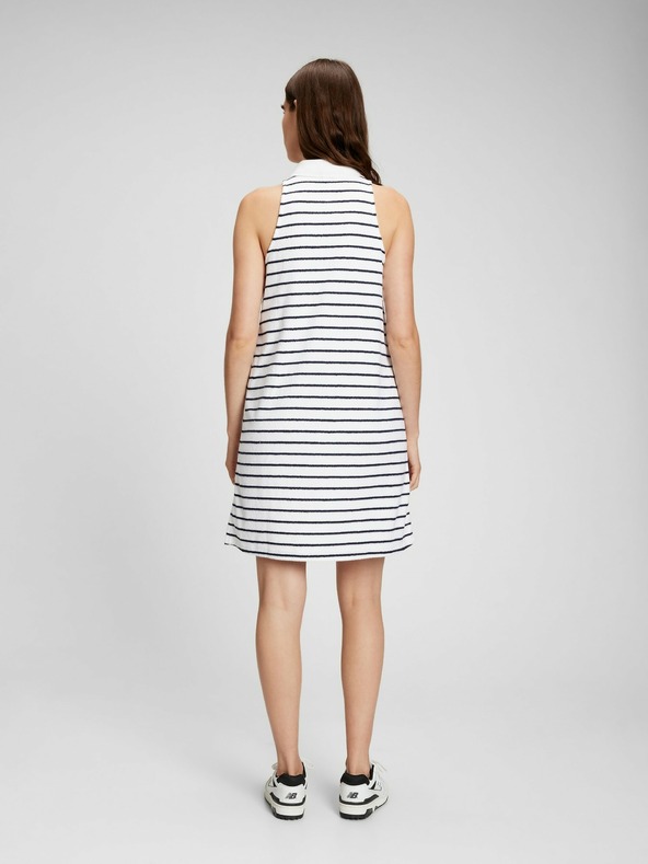 GAP Frottír csíkos ruha gallérral GAP