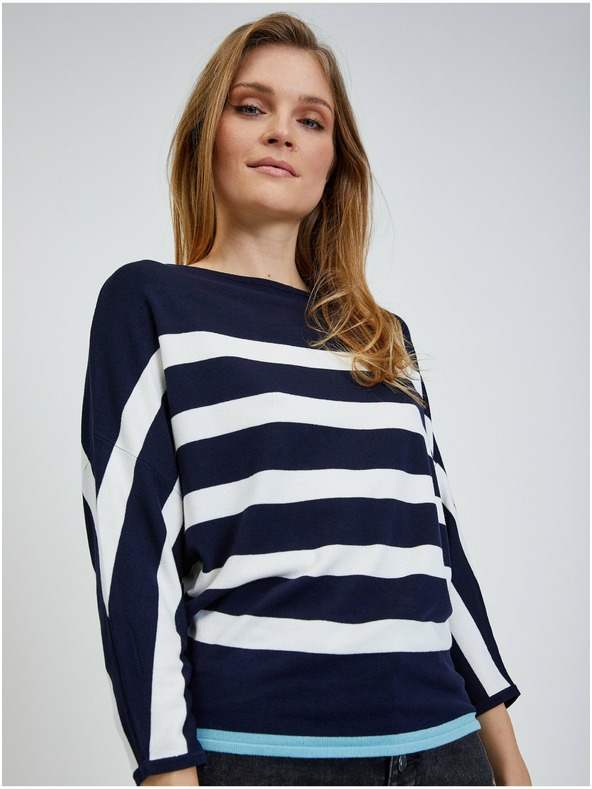 Orsay ORSAY fehér-kék csíkos könnyű női pulóver