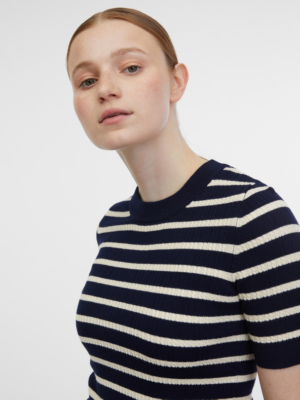 Orsay ORSAY sötétkék női csíkos kötött top