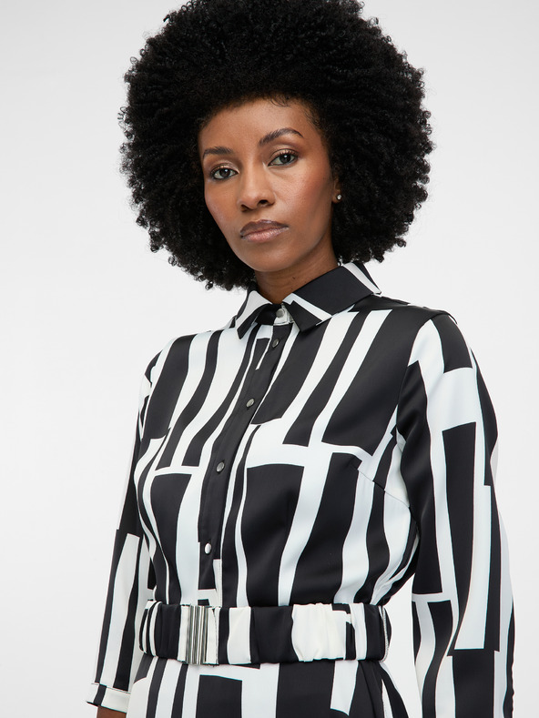 Orsay ORSAY fekete női mintás, térdig érő ruha