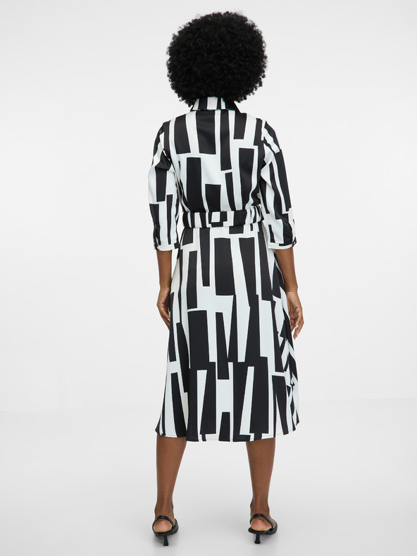 Orsay ORSAY fekete női mintás, térdig érő ruha